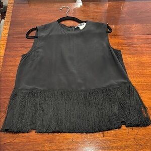 Sportmax Code Black Fringe Sleeveless Top
